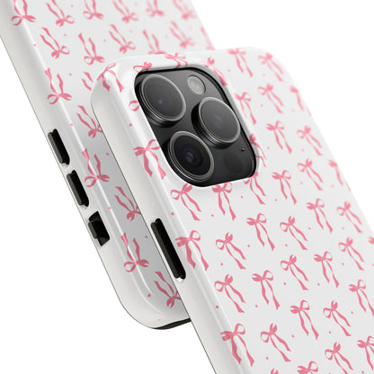 Ribbon Ballet Tough Phone Case - Stylish pink bows aesthetic