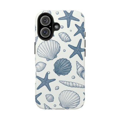 Z Coastal Shells Tough Phone Case - Nautical Design for Ocean Lovers