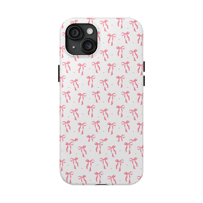 Ribbon Ballet Tough Phone Case - Stylish pink bows aesthetic