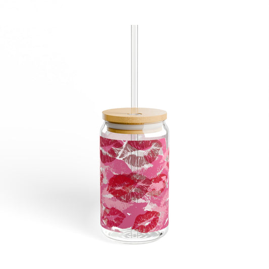 Lipstick Stain Sipper Glass, 16oz | Cute Drinkware for Parties, Gifts, Home Decor, Valentine's Day, Anniversary