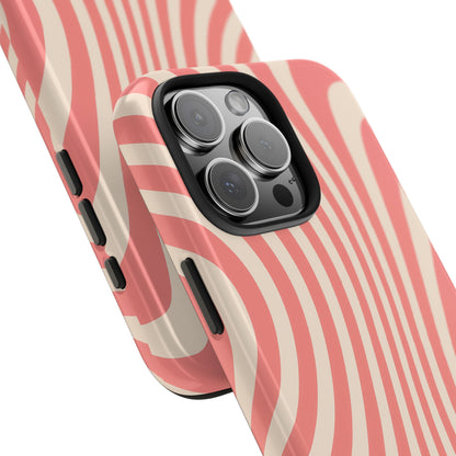 Stylish Waves Phone Case - Trendy Mobile Accessory, Durable Protection, Gift for Teens, Modern Design, Pink Aesthetic