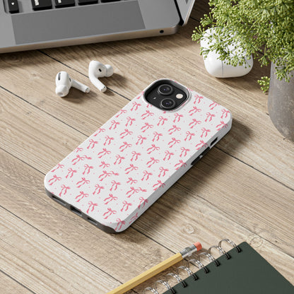 Ribbon Ballet Tough Phone Case - Stylish pink bows aesthetic