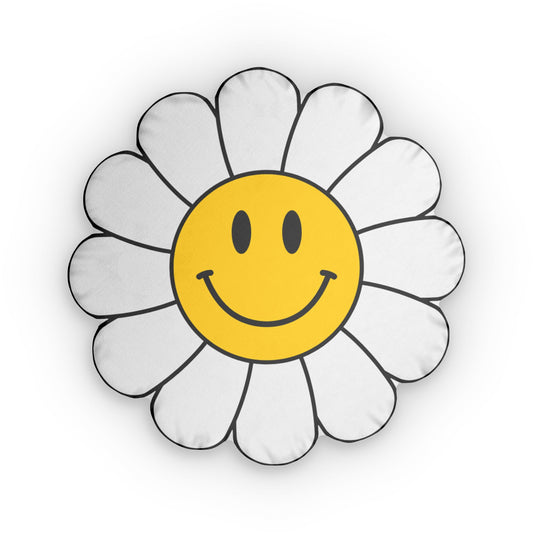 Vibrant Preppy Aesthetic Smiley Custom Shaped Pillow