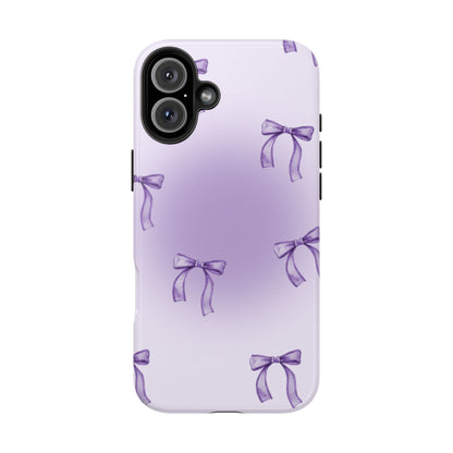 Purple Chic Bow Pattern Phone Case - Stylish Protection for All Occasions