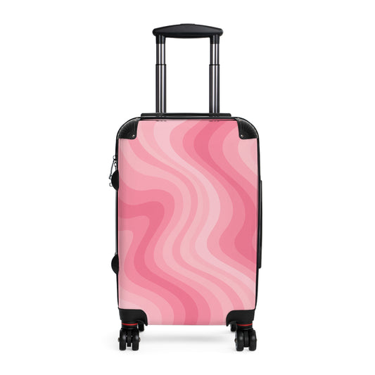 Fun Stylish Carry-On Suitcase - Vibrant Pink Waves Design, Travel Essentials for Adventurers, Gifts for Travelers, Vacation Must-Have, Travel With Style