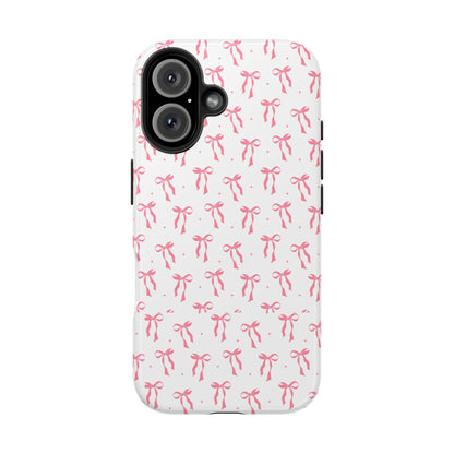 Ribbon Ballet Tough Phone Case - Stylish pink bows aesthetic