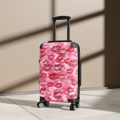 Stylish Suitcase with Lipstick Print | Perfect for Travel, Gifts, Valentine's Day, Weekend Getaways, Fashionable Luggage