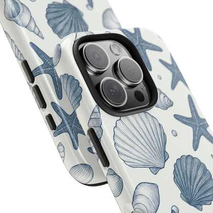 Z Coastal Shells Tough Phone Case - Nautical Design for Ocean Lovers