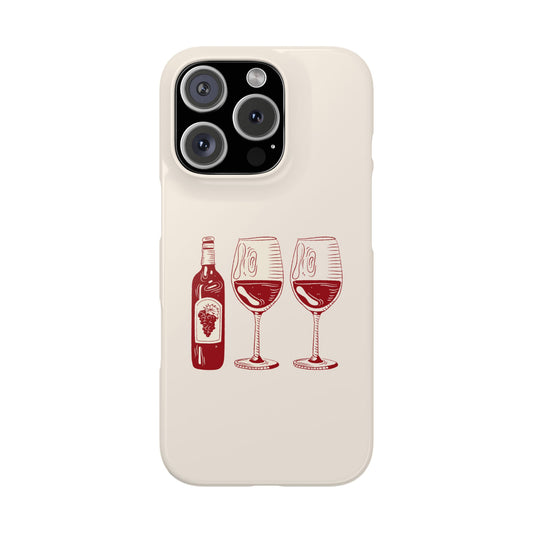 Wine Y2k Illustration Slim Phone Case, Stylish Cell Phone Cover, Gifts for Wine Enthusiasts, Unique Phone Accessory, Vino-Themed Case