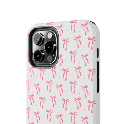Ribbon Ballet Tough Phone Case - Stylish pink bows aesthetic