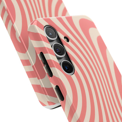 Stylish Waves Phone Case - Trendy Mobile Accessory, Durable Protection, Gift for Teens, Modern Design, Pink Aesthetic