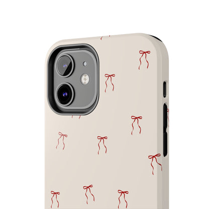 Ribbon Cute Bow Pattern Tough Phone Cases, Bow Phone Cover, Stylish Phone Protectors, Gift for Girls, Trendy Tech Accessories