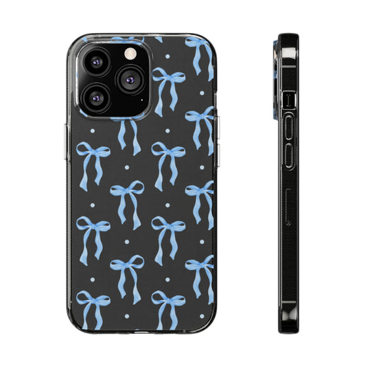 Stylish Bow Pattern Clear Silicone Phone Case - Trendy Gift for Any Occasion