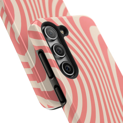 Stylish Waves Phone Case - Trendy Mobile Accessory, Durable Protection, Gift for Teens, Modern Design, Pink Aesthetic