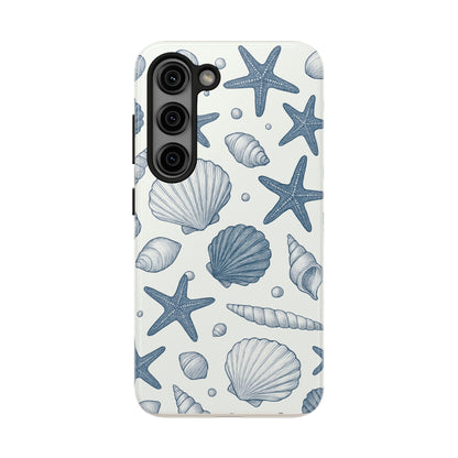 Z Coastal Shells Tough Phone Case - Nautical Design for Ocean Lovers