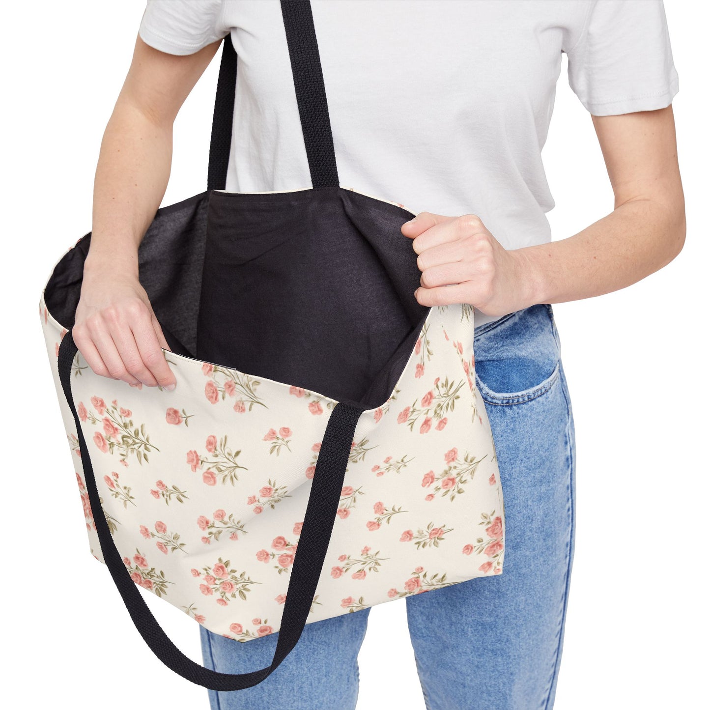 Pretty Botanical Floral Weekender Tote Bag - Perfect for Travel & Beach Days