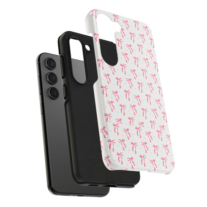Ribbon Ballet Tough Phone Case - Stylish pink bows aesthetic