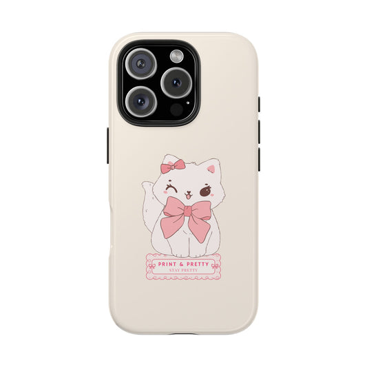 Kawaii Cat Phone Case, Durable Phone Cover, Kawaii Cute Cat Gift, Print & Pretty Design, Smartphone Protection