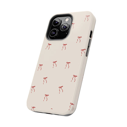 Ribbon Cute Bow Pattern Tough Phone Cases, Bow Phone Cover, Stylish Phone Protectors, Gift for Girls, Trendy Tech Accessories