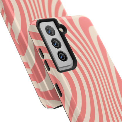 Stylish Waves Phone Case - Trendy Mobile Accessory, Durable Protection, Gift for Teens, Modern Design, Pink Aesthetic