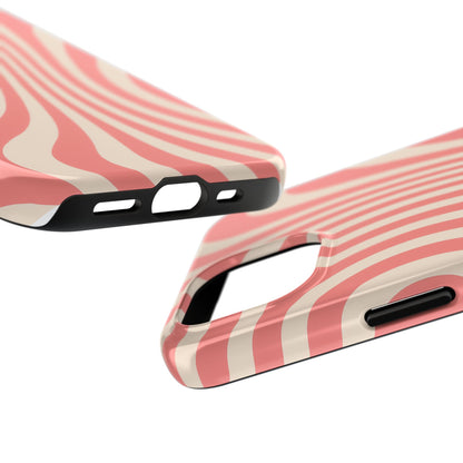 Stylish Waves Phone Case - Trendy Mobile Accessory, Durable Protection, Gift for Teens, Modern Design, Pink Aesthetic