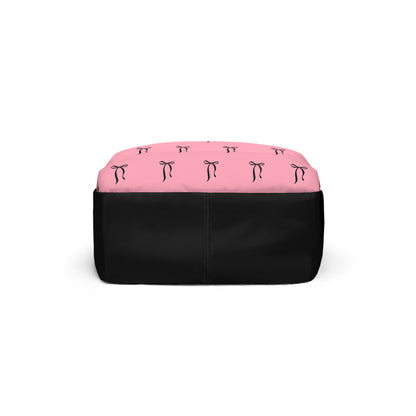 I Fun Chic Pink Bow Pattern Unisex Classic Backpack - Stylish & Functional Everyday Carry
