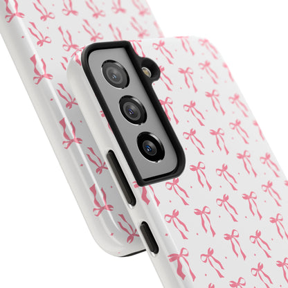 Ribbon Ballet Tough Phone Case - Stylish pink bows aesthetic