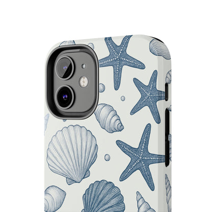 Z Coastal Shells Tough Phone Case - Nautical Design for Ocean Lovers