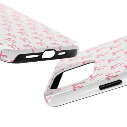 Ribbon Ballet Tough Phone Case - Stylish pink bows aesthetic