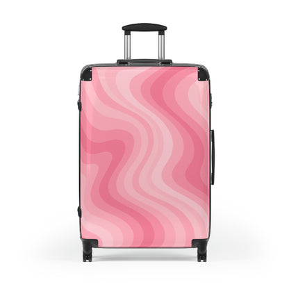 Fun Stylish Carry-On Suitcase - Vibrant Pink Waves Design, Travel Essentials for Adventurers, Gifts for Travelers, Vacation Must-Have, Travel With Style