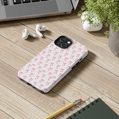 Ribbon Ballet Tough Phone Case - Stylish pink bows aesthetic