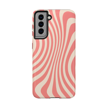 Stylish Waves Phone Case - Trendy Mobile Accessory, Durable Protection, Gift for Teens, Modern Design, Pink Aesthetic