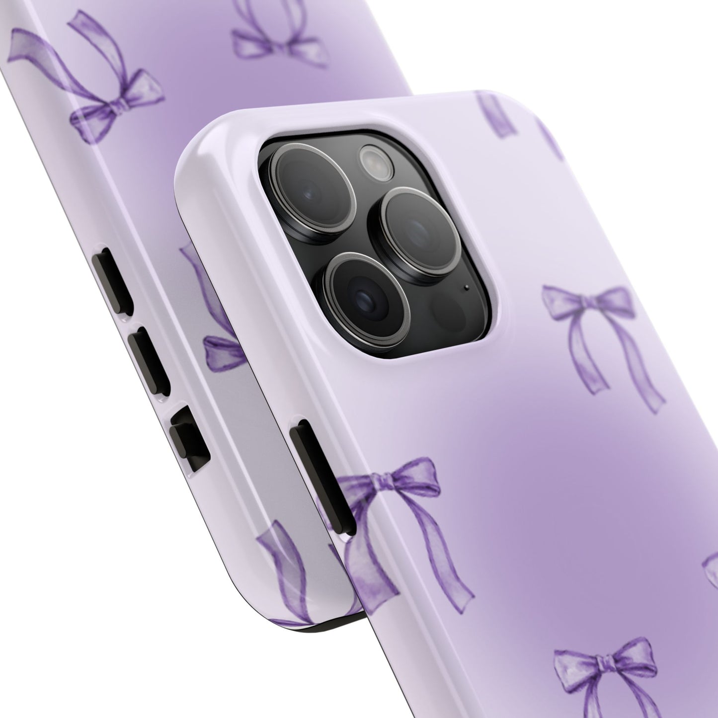 Purple Chic Bow Pattern Phone Case - Stylish Protection for All Occasions
