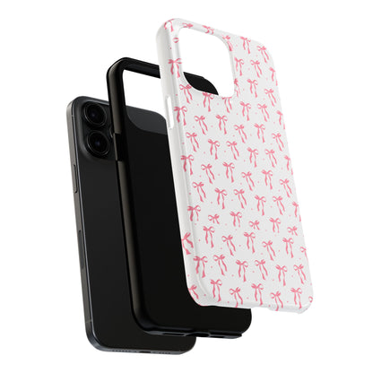 Ribbon Ballet Tough Phone Case - Stylish pink bows aesthetic