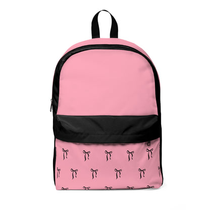 I Fun Chic Pink Bow Pattern Unisex Classic Backpack - Stylish & Functional Everyday Carry