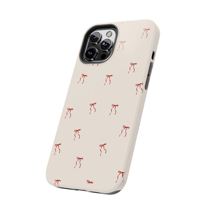 Ribbon Cute Bow Pattern Tough Phone Cases, Bow Phone Cover, Stylish Phone Protectors, Gift for Girls, Trendy Tech Accessories