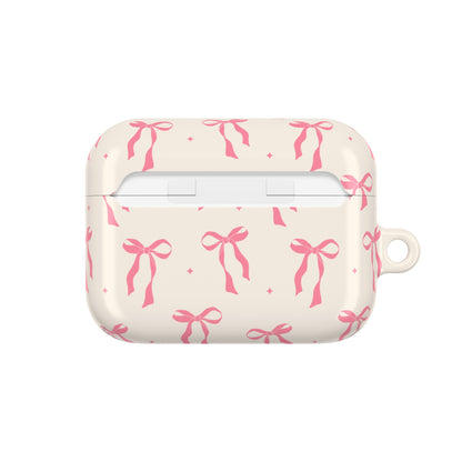 Chic Pink Ribbon AirPod Case - Stylish Protection for Music Lovers