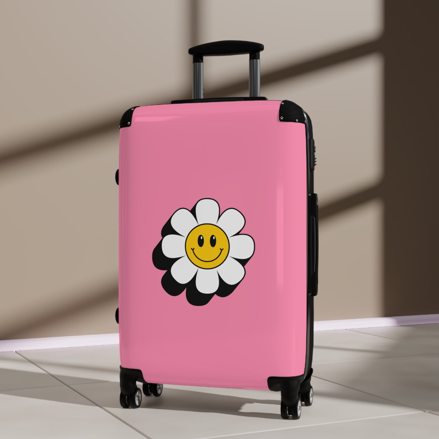 Happy Daisy Rolling Suitcase - Smiley Travel Luggage for Fun Adventures