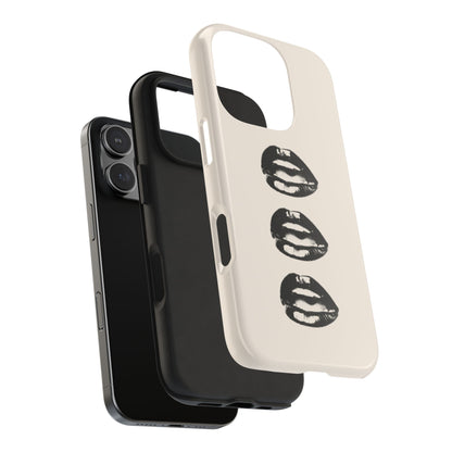 Stylish Lip Print Phone Case - Tough, Durable, Unique Cover for Trendy Individuals, Gift for Her, Valentine's Day, Fashion Accessory