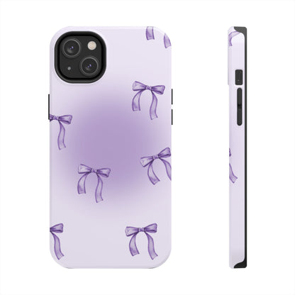 Purple Chic Bow Pattern Phone Case - Stylish Protection for All Occasions