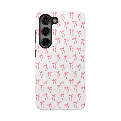 Ribbon Ballet Tough Phone Case - Stylish pink bows aesthetic