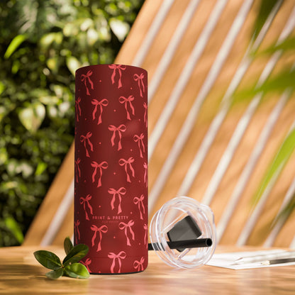 Pretty Red Bows & Ribbons 20oz Matte Tumbler - Perfect for Gifts and Celebrations