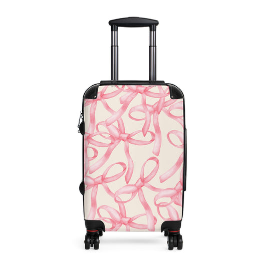 Stylish Travel Suitcase with Pink Bow Design | Luggage for Adventurers, Lightweight Carry-On, Gift for Travelers, Holiday Travel