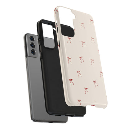 Ribbon Cute Bow Pattern Tough Phone Cases, Bow Phone Cover, Stylish Phone Protectors, Gift for Girls, Trendy Tech Accessories