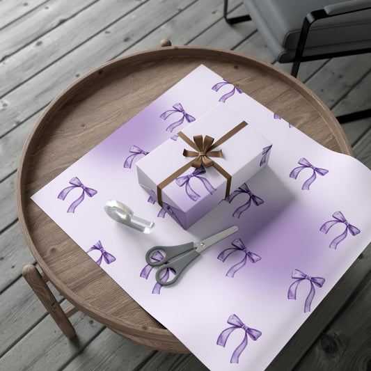 Purple Bow Gift Wrap Papers - Perfect for Celebrations and Special Occasions