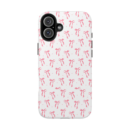 Ribbon Ballet Tough Phone Case - Stylish pink bows aesthetic