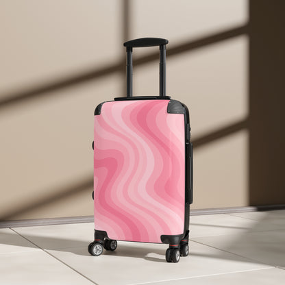 Fun Stylish Carry-On Suitcase - Vibrant Pink Waves Design, Travel Essentials for Adventurers, Gifts for Travelers, Vacation Must-Have, Travel With Style