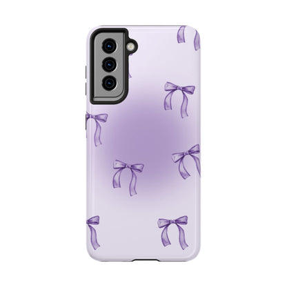 Purple Chic Bow Pattern Phone Case - Stylish Protection for All Occasions
