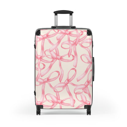 Stylish Travel Suitcase with Pink Bow Design | Luggage for Adventurers, Lightweight Carry-On, Gift for Travelers, Holiday Travel