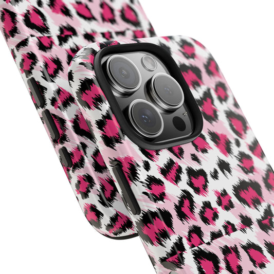 Stylish Chic Pink Leopard Tough Phone Case - Durable & Trendy Protection